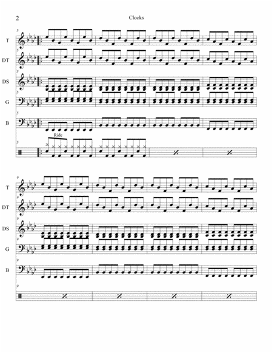 Clocks Clocks Percussion Ensemble scores gallery preview page 2
