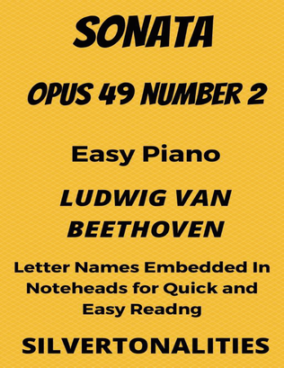 Sonata Opus 49 Number 2 Easy Piano Sheet Music