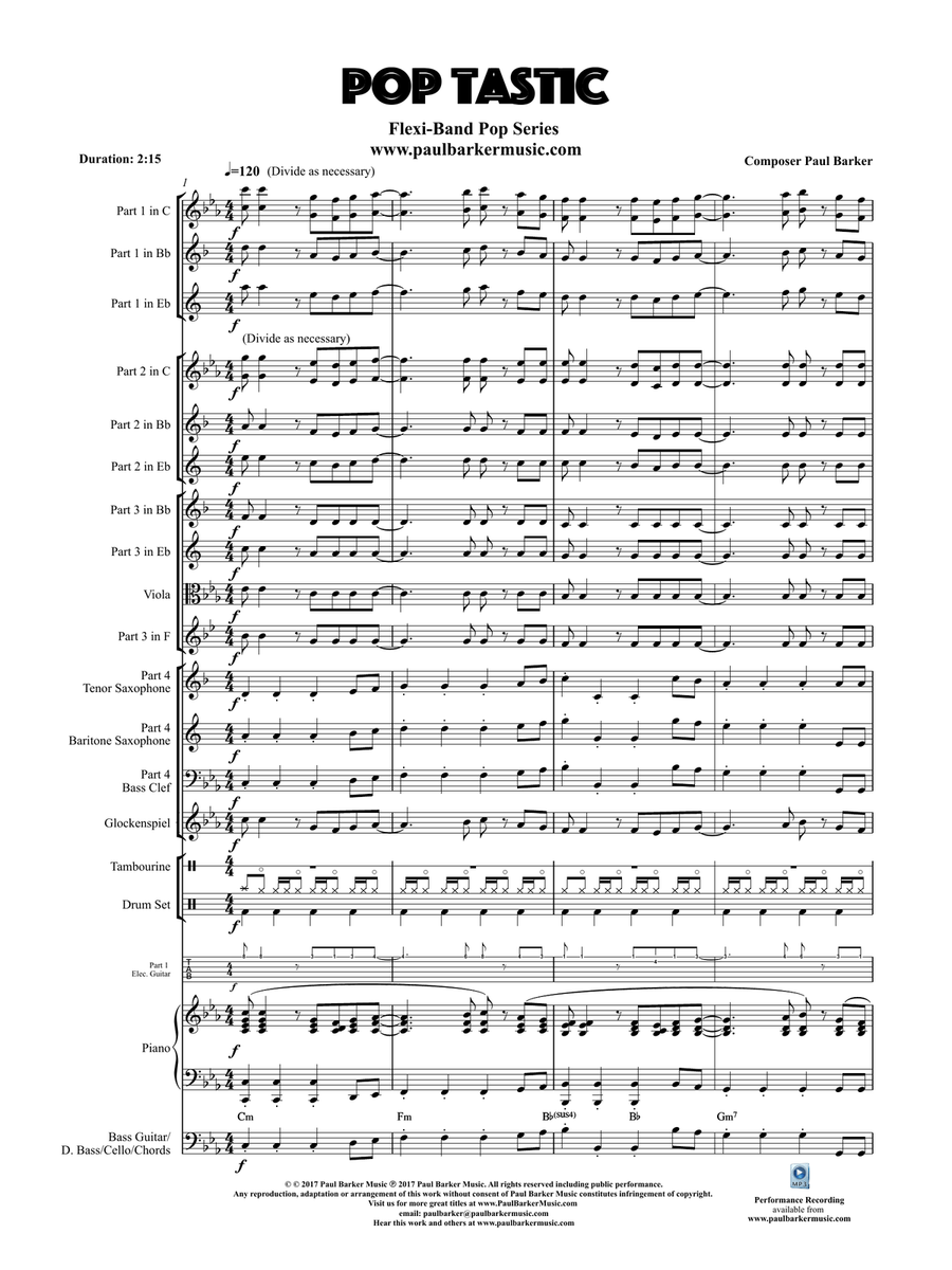 Pop Tastic (Flexible Instrumentation) Concert Band scores gallery preview page 4