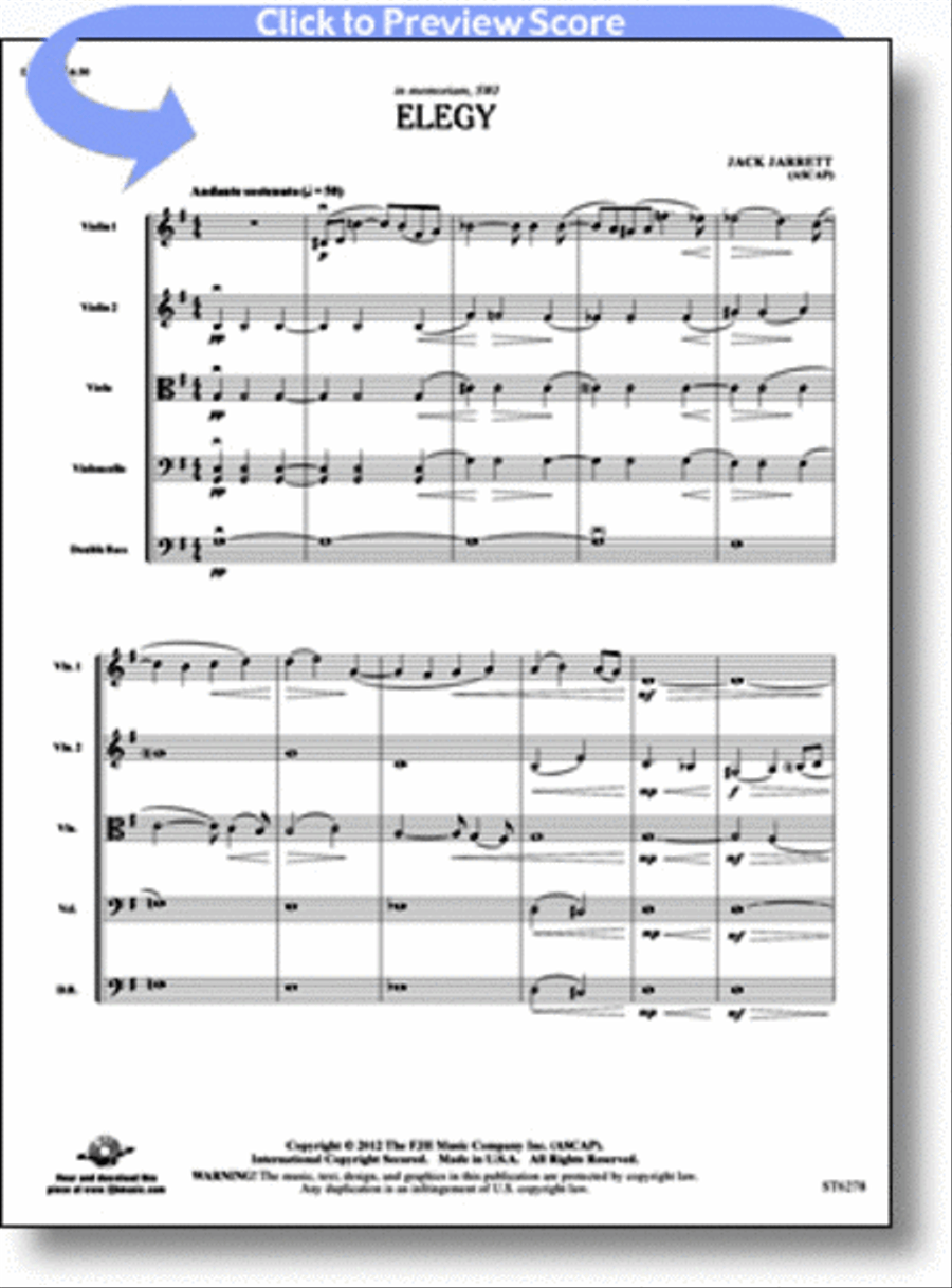 Elegy String Orchestra scores gallery preview page 1