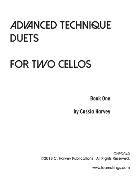 Advanced Technique Duets for Two Cellos, Book One