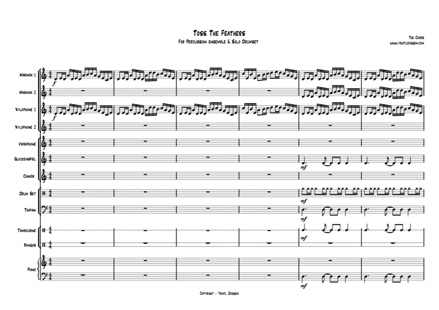 Toss The Feathers Orff Instrument scores gallery preview page 1