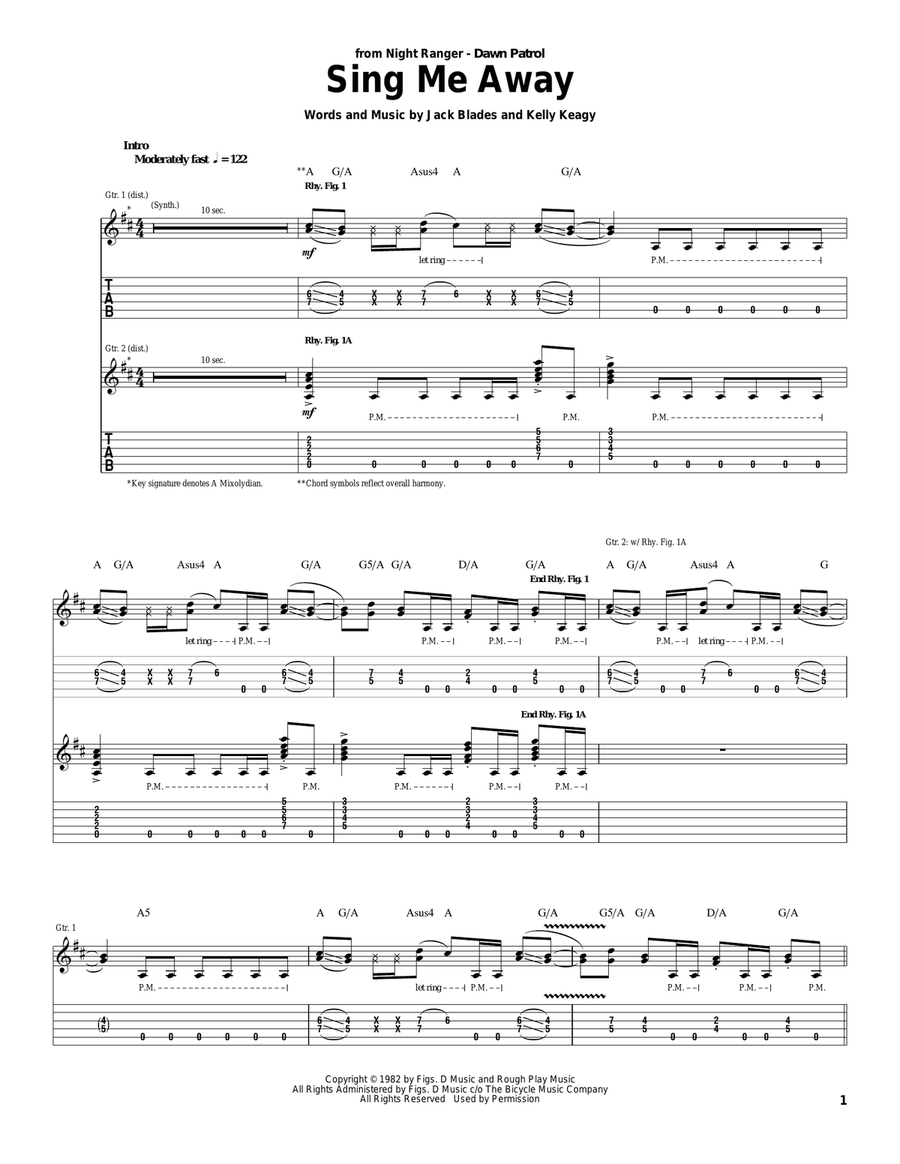 Sing Me Away Acoustic Guitar scores gallery preview page 1