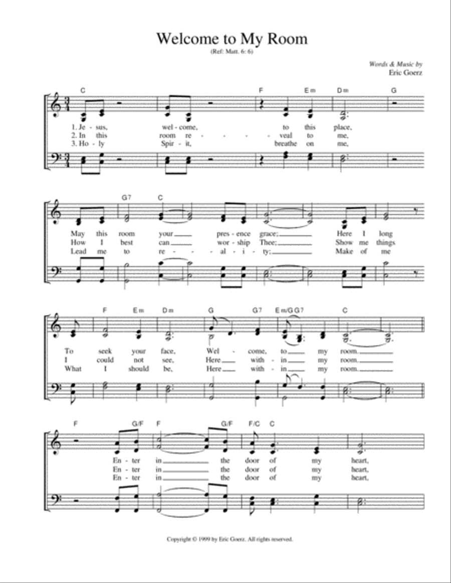 Welcome To My Room 4-Part scores gallery preview page 1