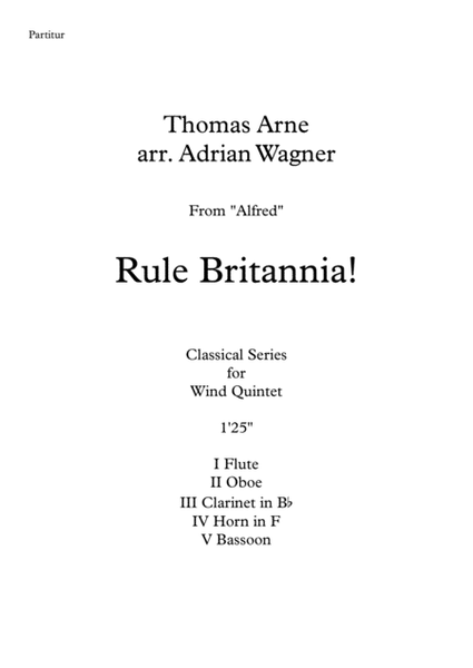 Rule Britannia! (Wind Quintet) arr. Adrian Wagner image number null