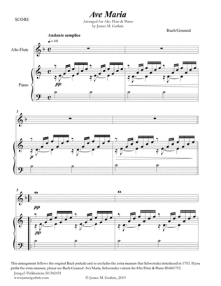 Bach-Gounod: Ave Maria, Schwencke version for Alto Flute & Piano