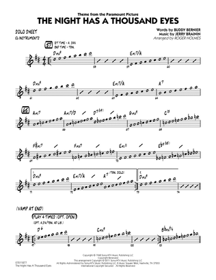 The Night Has A Thousand Eyes - Eb Solo Sheet