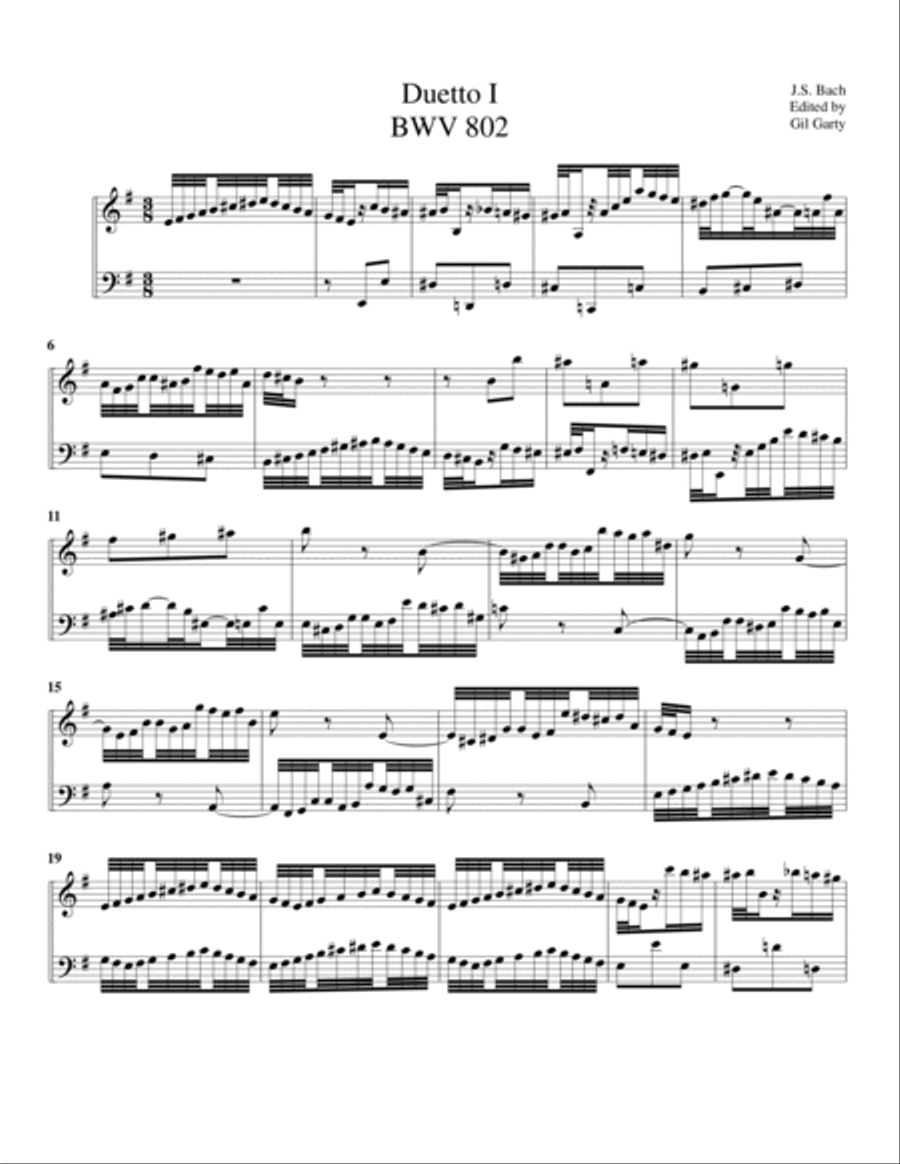 4 duets BWV 802-805 for harpsichord or organ Harpsichord scores gallery preview page 2