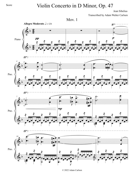 Violin Concerto in D Minor, Op. 47 image number null