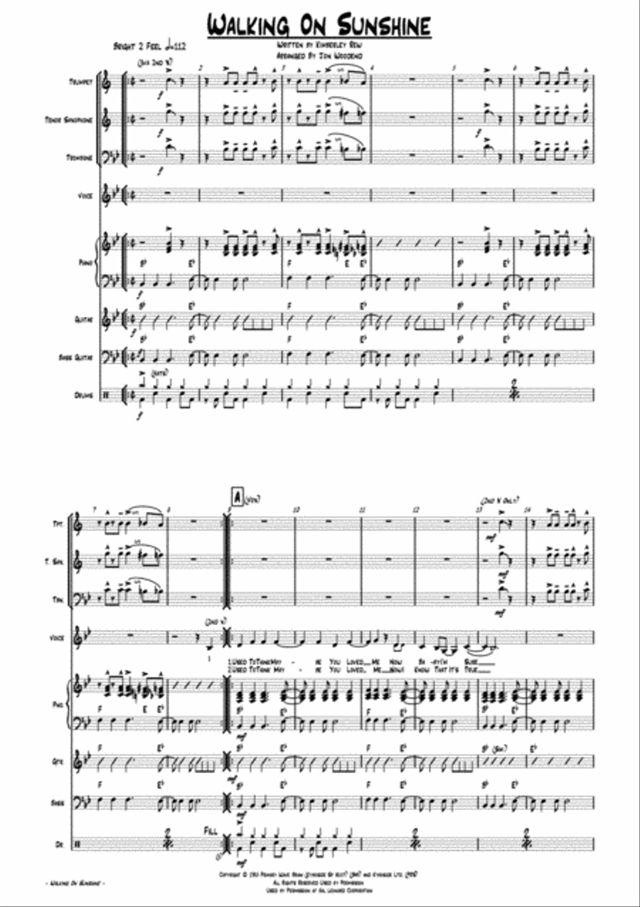 Walking On Sunshine Jazz Ensemble scores gallery preview page 5