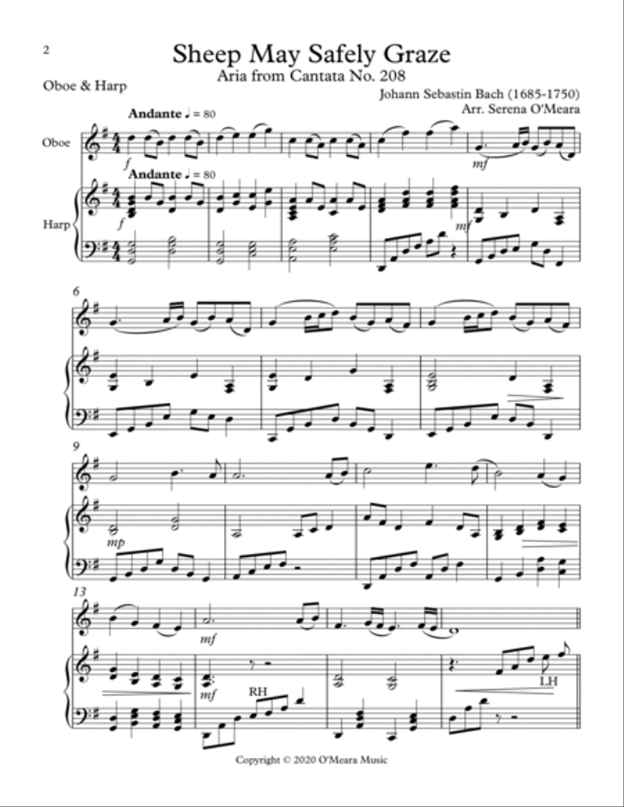 Sheep May Safely Graze, Duet for Oboe & Harp image number null
