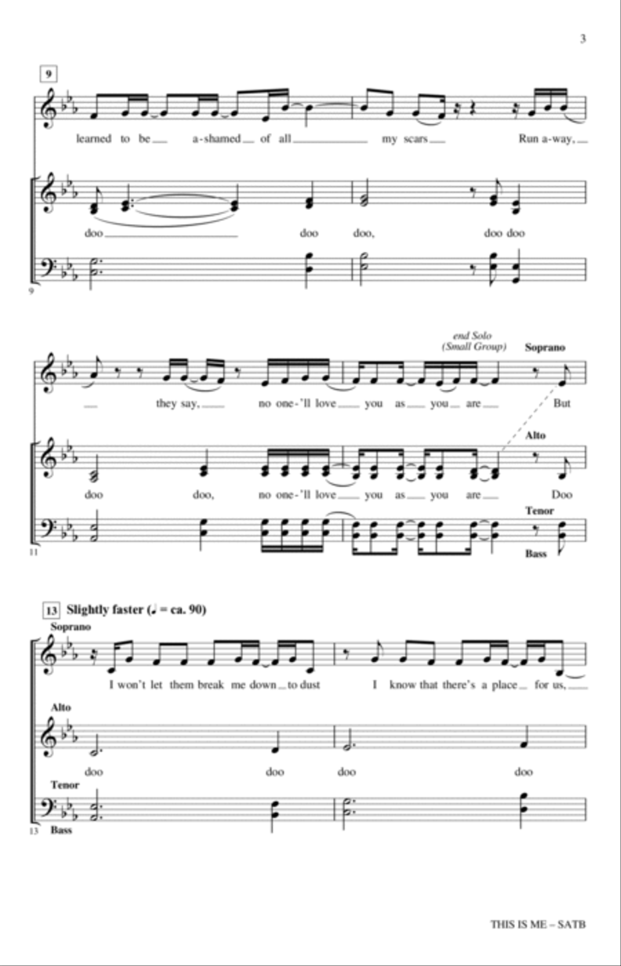 This Is Me (from The Greatest Showman) (arr. Kirby Shaw) 4-Part scores gallery preview page 2