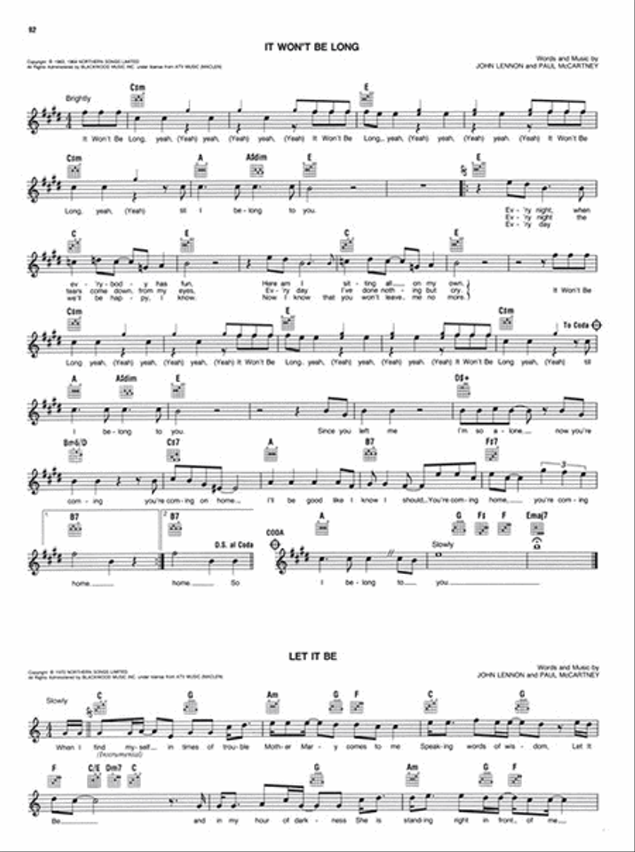 The Beatles Fake Book Piano scores gallery preview page 3