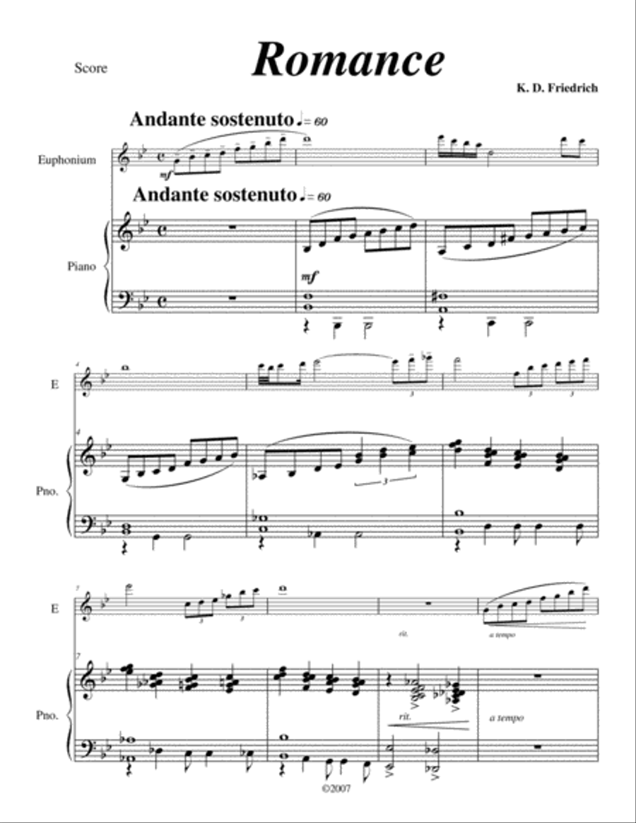 Two Romances Flute Solo scores gallery preview page 1
