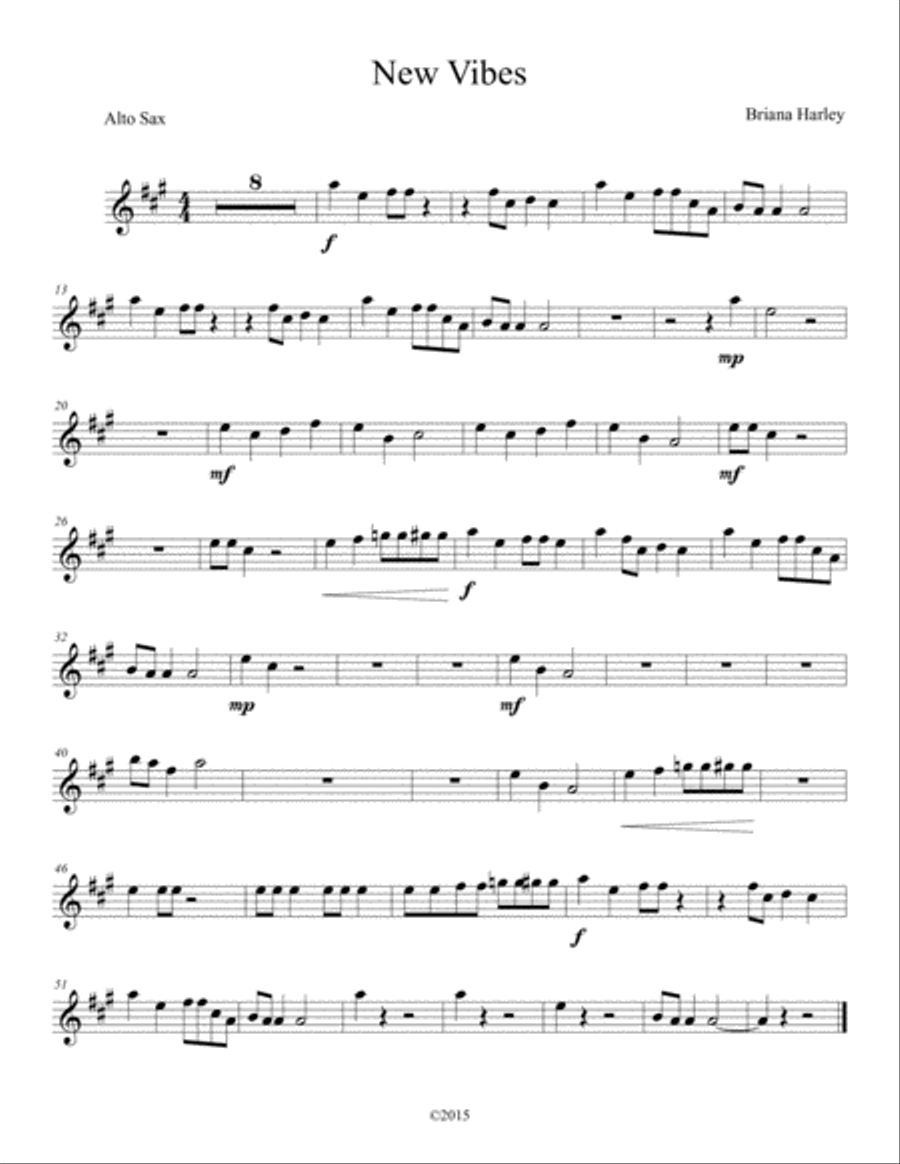 New Vibes - Alto Sax Concert Band scores gallery preview page 1