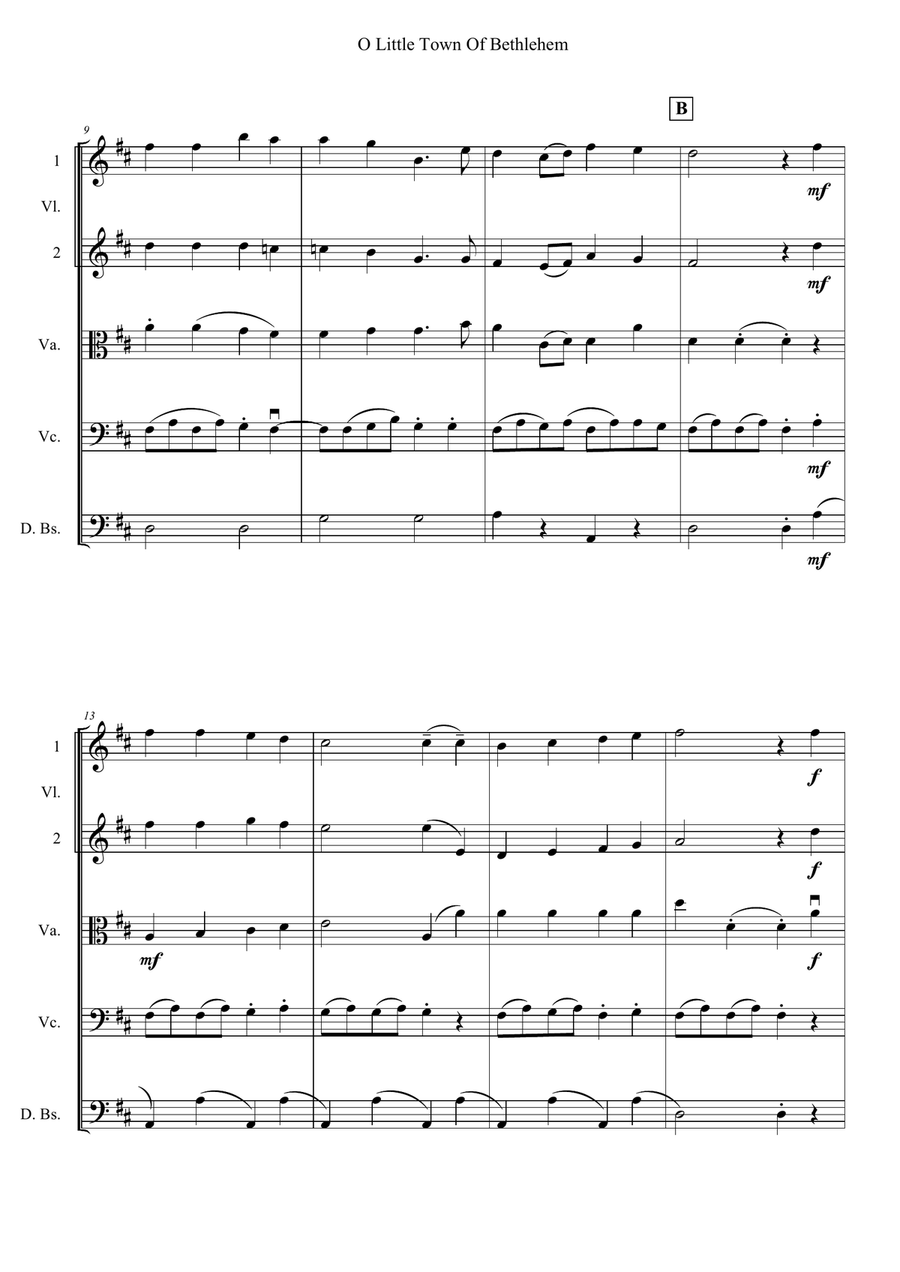O Little Town Of Bethlehem String Orchestra scores gallery preview page 2