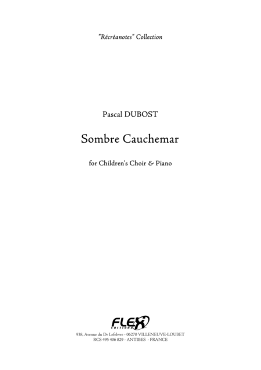 Sombre Cauchemar Sombre Cauchemar Children's Choir scores gallery preview page 1