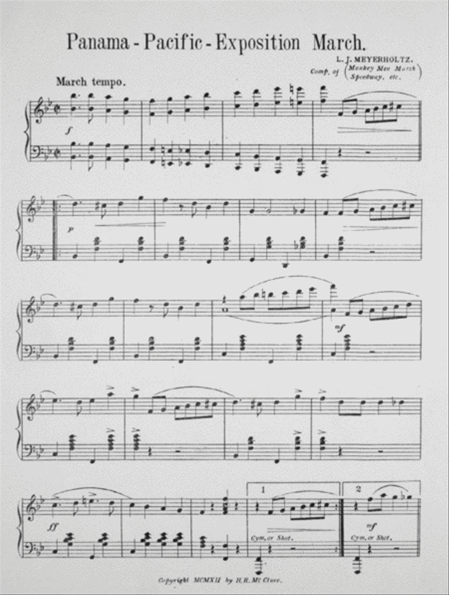 Panama Pacific Exposition, 1915. Grand March Piano Solo scores gallery preview page 2