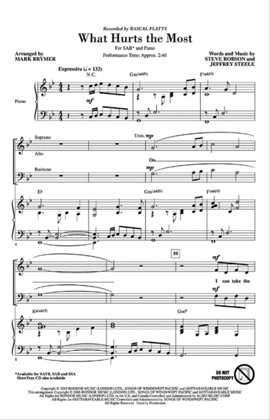 What Hurts the Most 3-Part scores gallery preview page 2