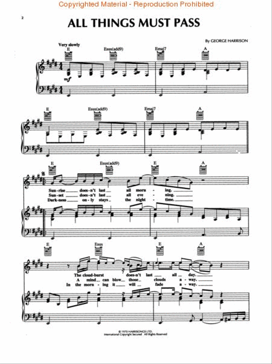 George Harrison Anthology Piano, Vocal, Guitar scores gallery preview page 2