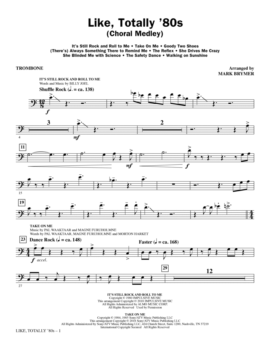 Like, Totally '80s (arr. Mark Brymer) - Trombone