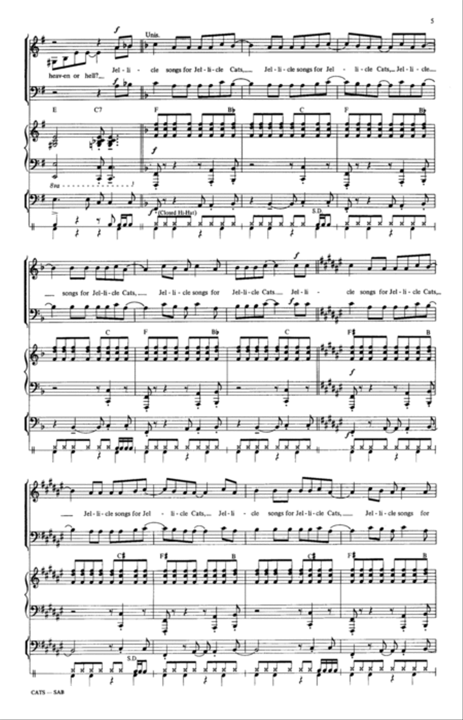 Cats (Medley) (arr. Ed Lojeski) 3-Part scores gallery preview page 4