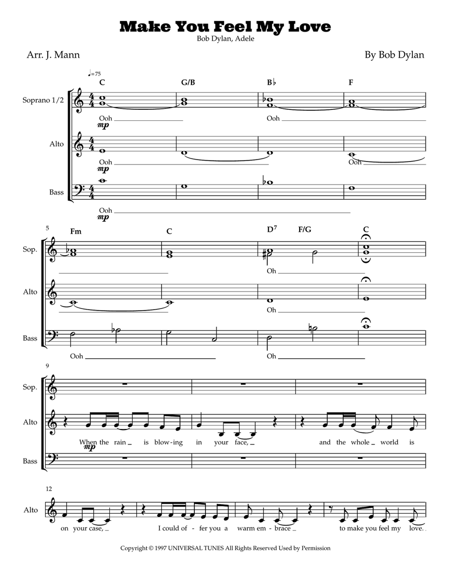 Make You Feel My Love A Cappella scores gallery preview page 2