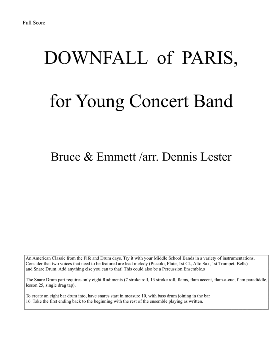 Downfall of Paris Downfall of Paris Concert Band scores gallery preview page 1