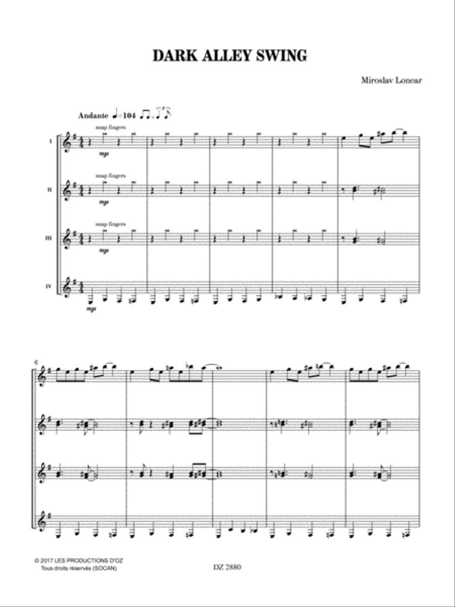 Dark Alley Swing Dark Alley Swing Guitar Ensemble scores gallery preview page 3