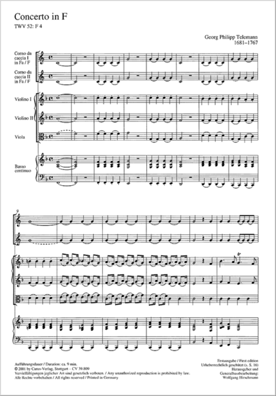 Concerto for two horns in F major Horn scores gallery preview page 2