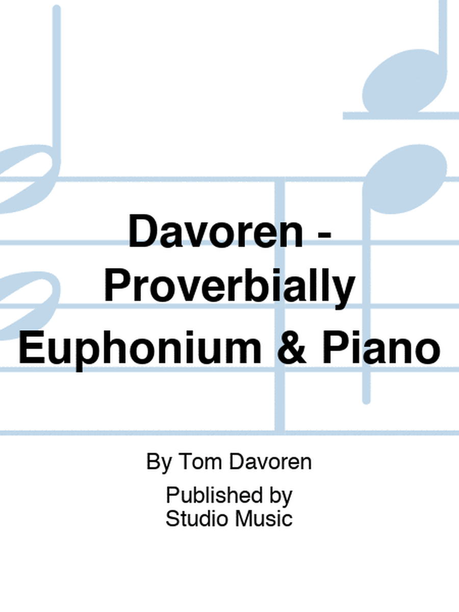 Davoren - Proverbially For Euphonium/Piano