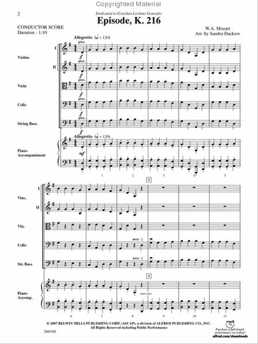 Episode, K. 216 String Orchestra scores gallery preview page 2