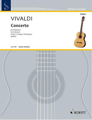 Book cover for Concerto in G Major for 3 Guitars