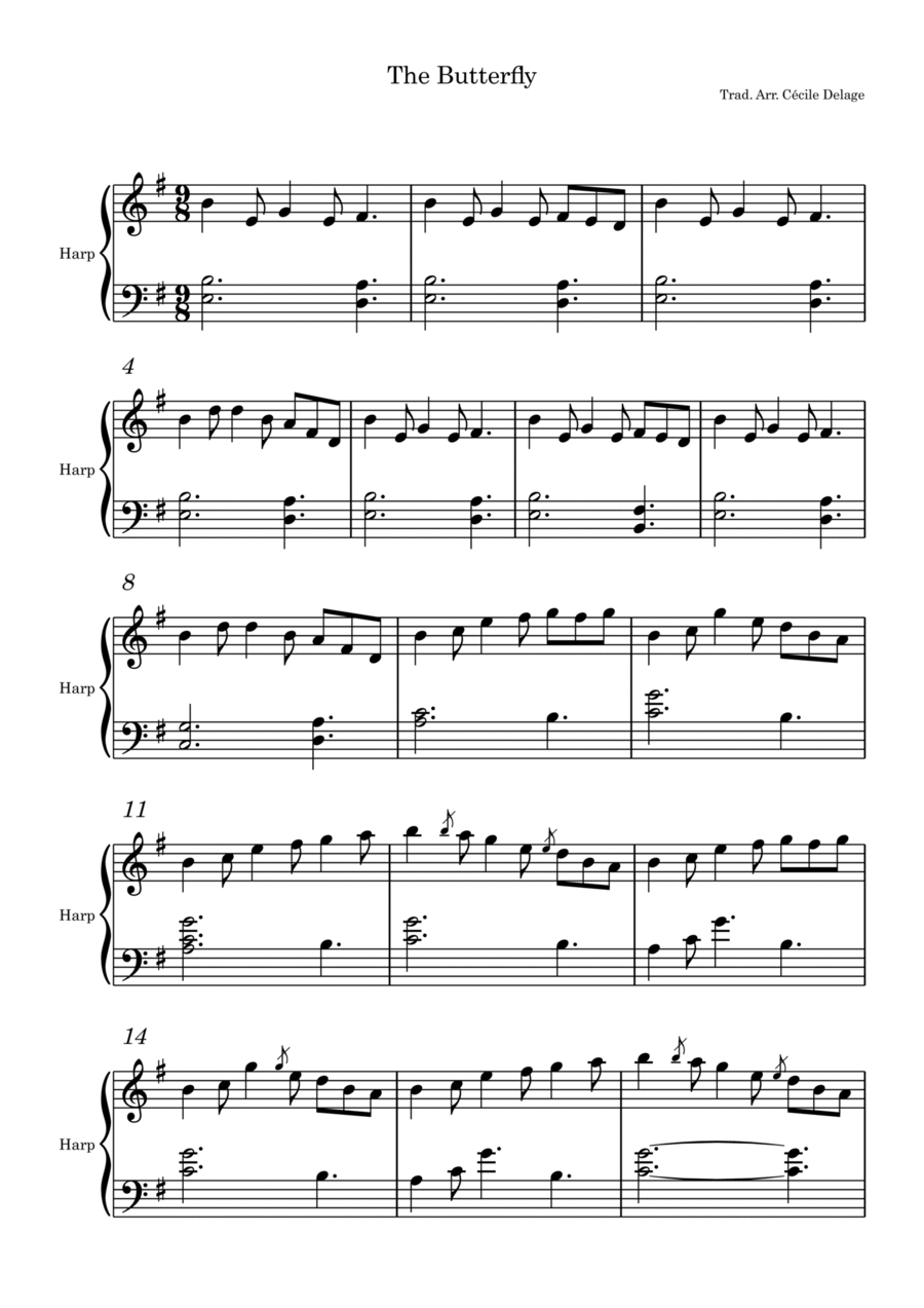 The Butterfly Celtic Harp scores gallery preview page 1