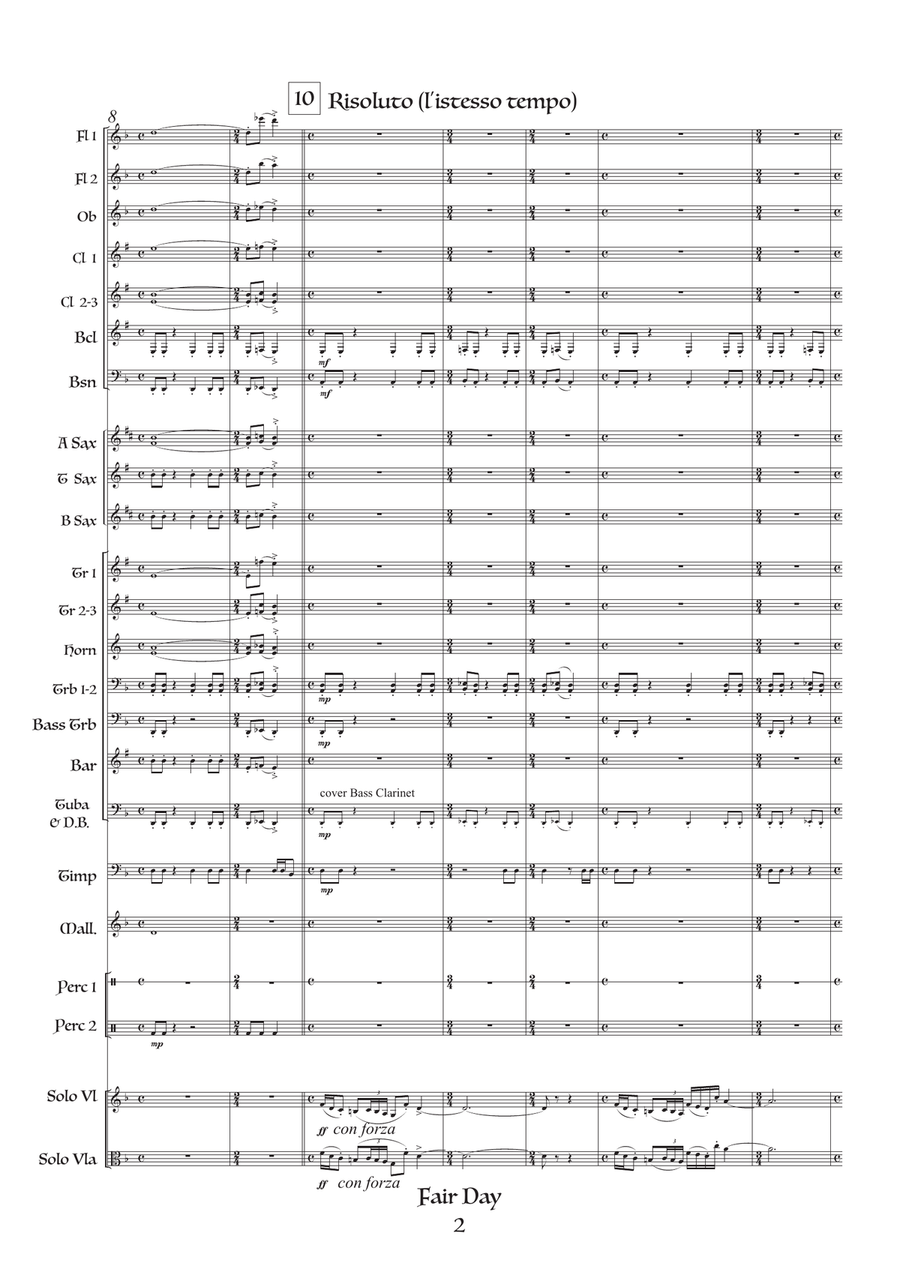 Fair Day for Violin or Viola and Wind Band Concert Band scores gallery preview page 2