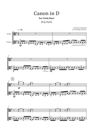 Book cover for Canon in D (Pop Style) - For Viola Duet
