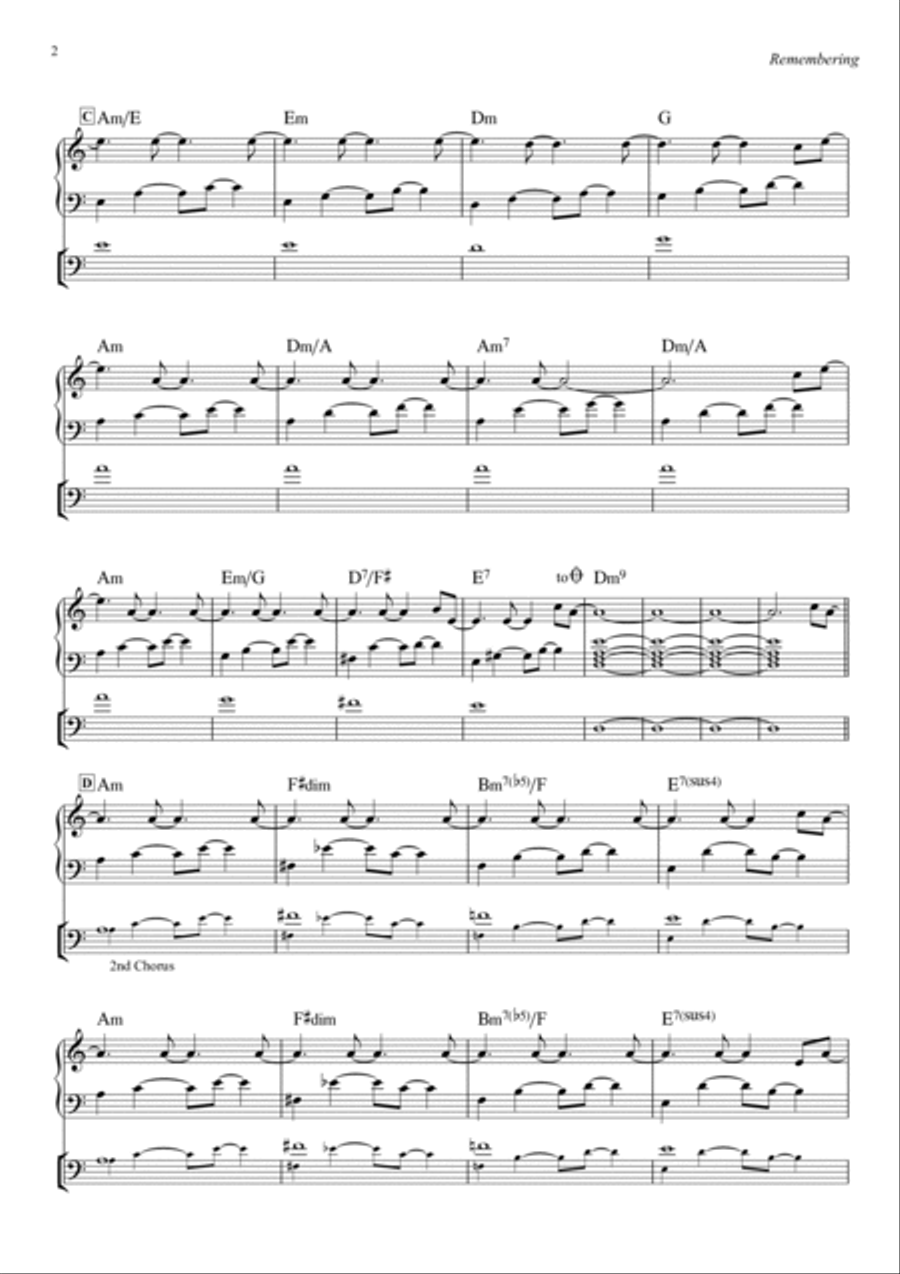 Remembering Piano Solo scores gallery preview page 2