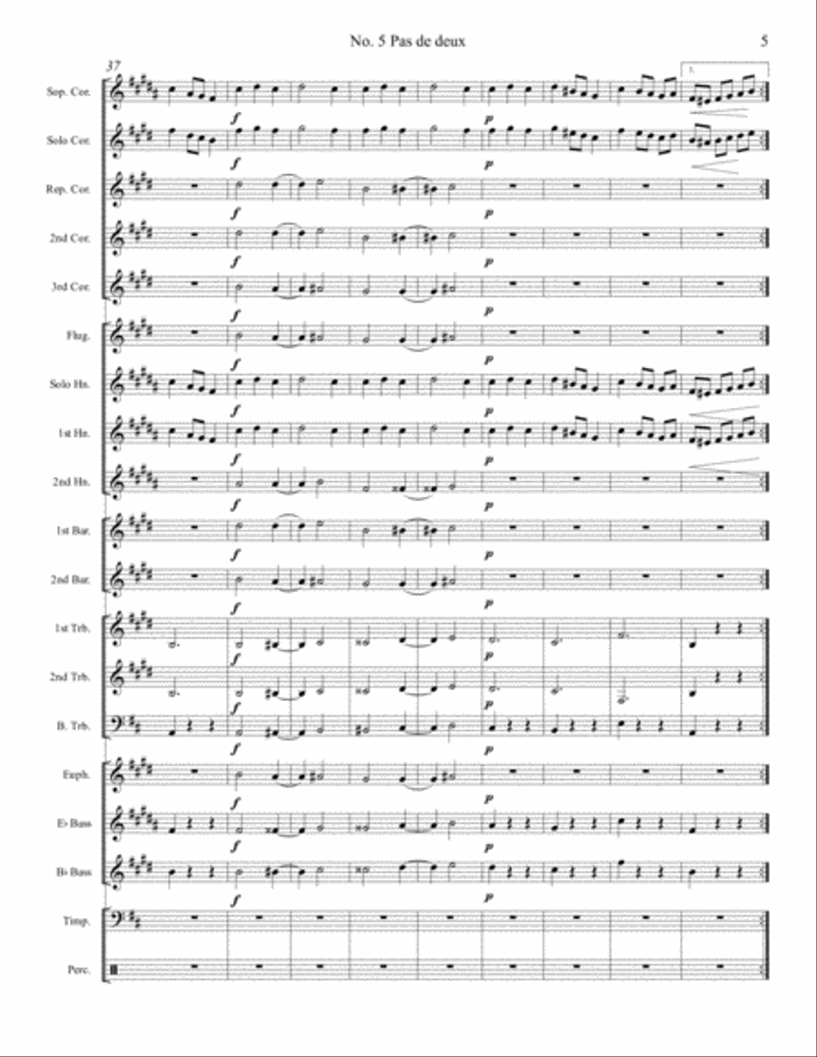 No. 5 Pas de deux From Act I from the Ballet Swan Lake Op. 20 Brass Band scores gallery preview page 6
