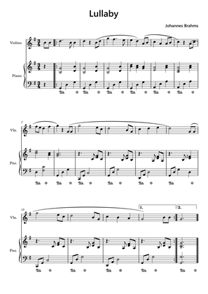 Lullaby Brahms Violin & Piano