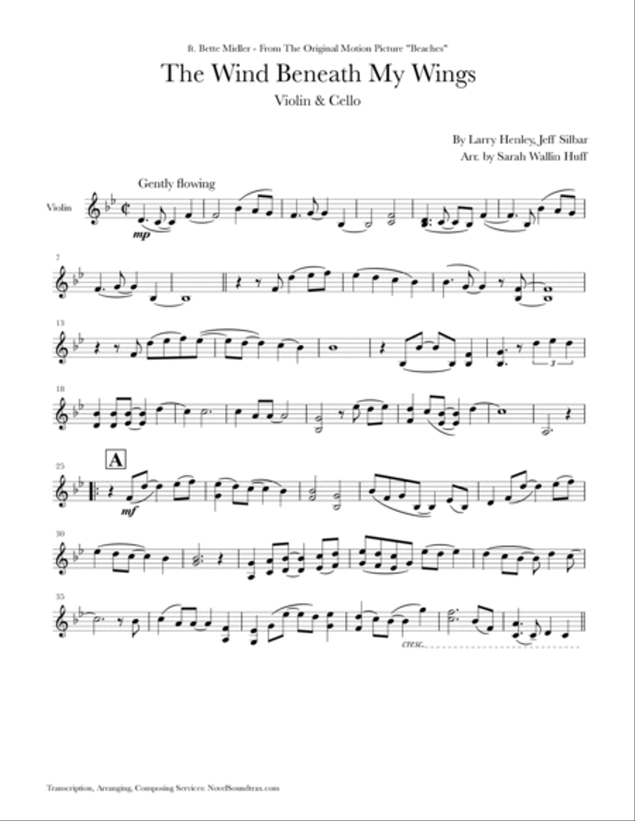 The Wind Beneath My Wings String Duet scores gallery preview page 4