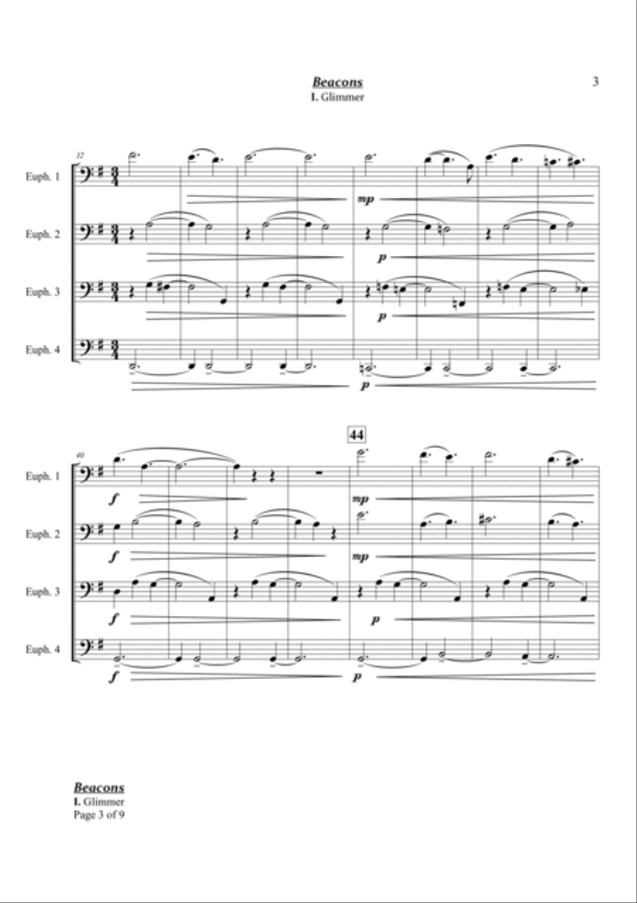 Beacons for Euphonium Quartet Euphonium Quartet scores gallery preview page 5
