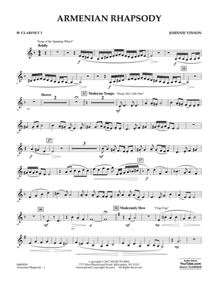 Armenian Rhapsody - Bb Clarinet 3