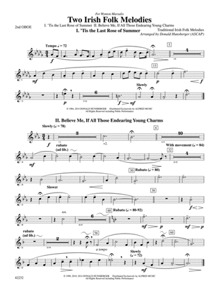 Two Irish Folk Melodies: 2nd Oboe