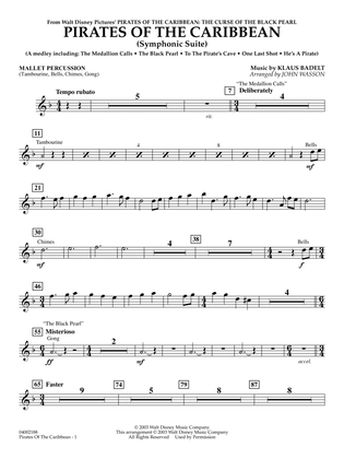 Pirates Of The Caribbean (Symphonic Suite) (arr. John Wasson) - Mallet Percussion