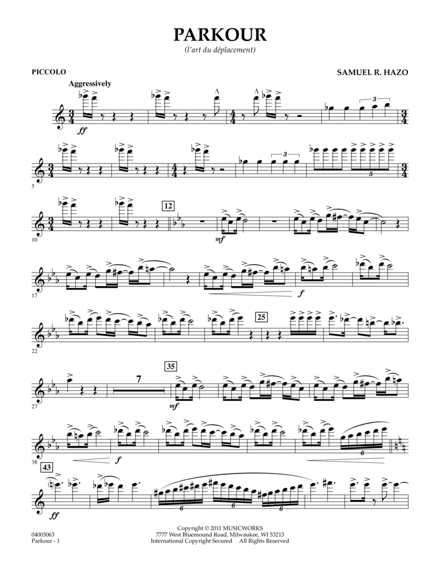 Parkour - Piccolo Parkour - Piccolo Concert Band scores gallery preview page 1