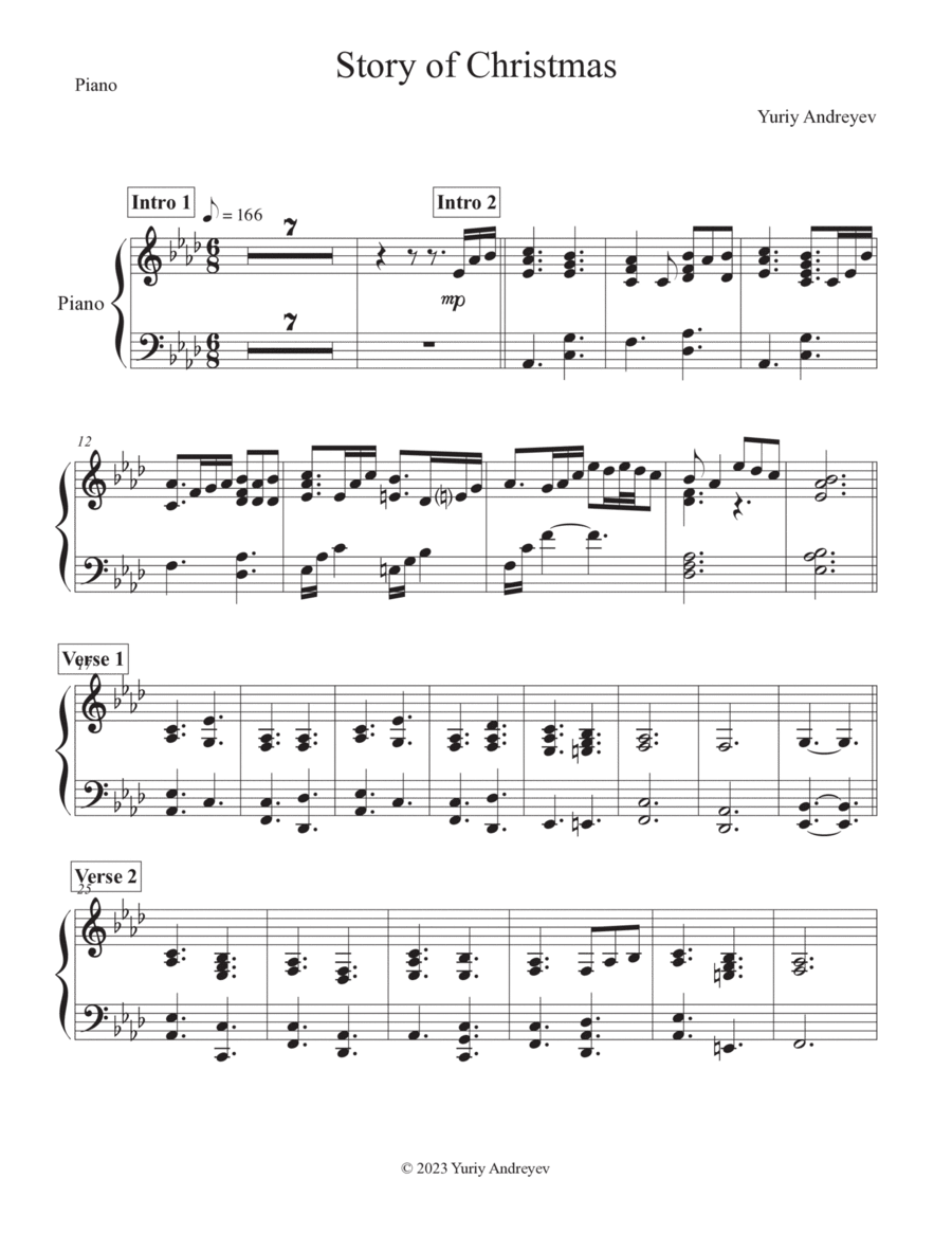Story of Christmas Story of Christmas Piano Solo scores gallery preview page 1