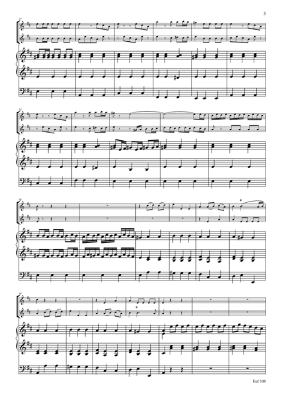 G. Ph. Telemann Sonata D major TWV 44:1 Trumpet Duet scores gallery preview page 3