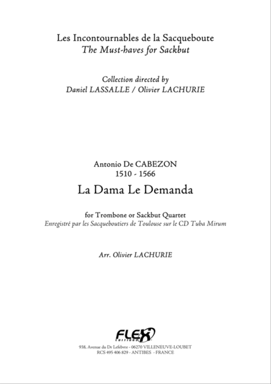La Dama Le Demanda Trombone scores gallery preview page 1