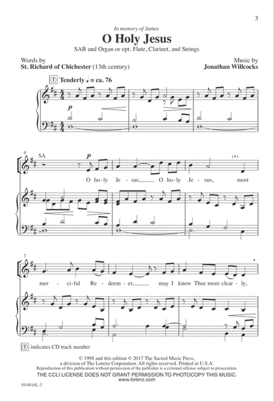 O Holy Jesus O Holy Jesus 3-Part scores gallery preview page 3
