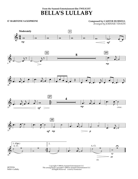 Bella's Lullaby (from Twilight) - Eb Baritone Saxophone